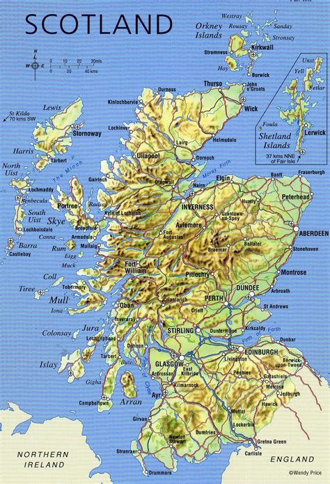 Map of Scotland Cities