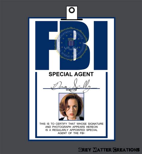 Scully FBI Badge Template 10