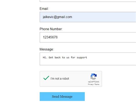 Secure Contact Form Example