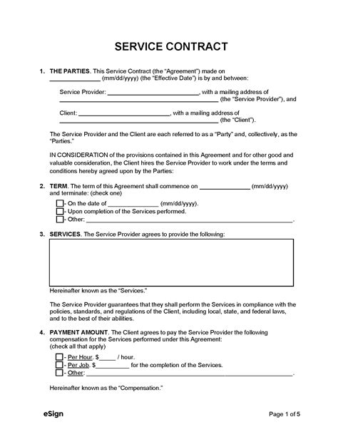 Service Contract Templates