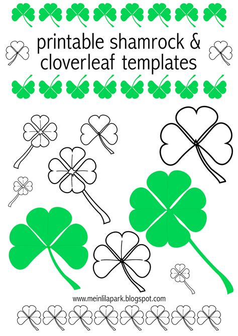 Shamrock templates for crafting and scrapbooking