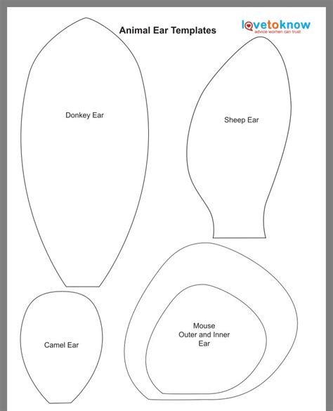 Sheep Ears Template for Crafts