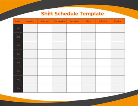 Shift schedule template word