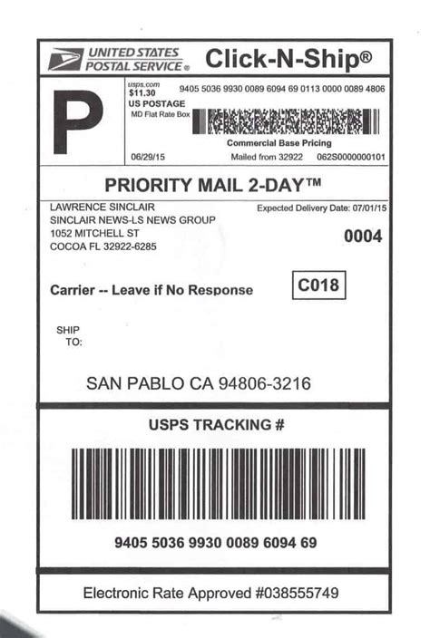 Description of Shipping Label Template Excel