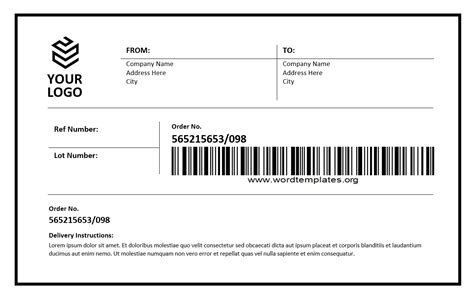 Shipping Label Template for Word