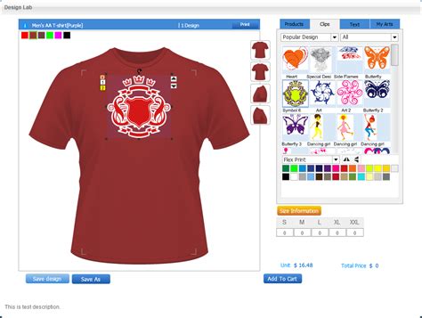 Software for designing custom shirts