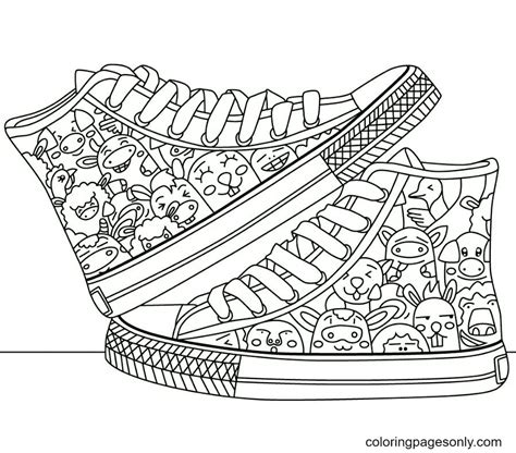 Shoes coloring pages for adults