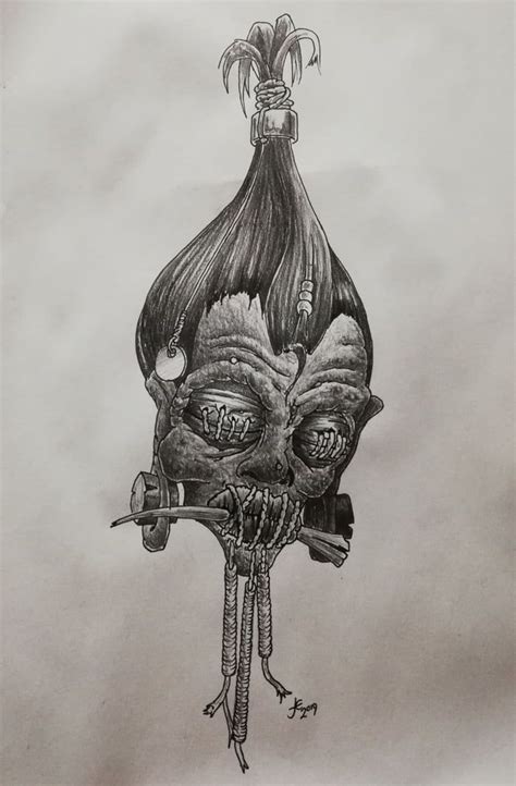 Description of Shrunken Head Tattoo Art