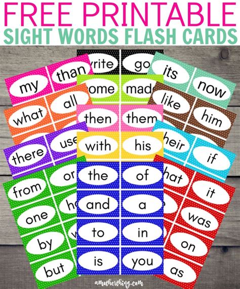 Sight Word Flashcards for 4th Grade