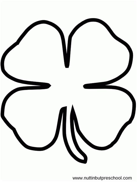 Simple Printable 4 Leaf Clover Template