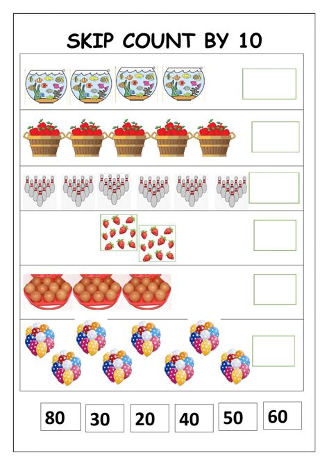 Skip counting worksheets