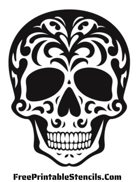 Printable cut out skull stencil design