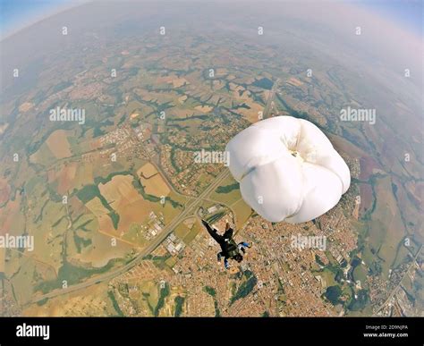 Skydiving landscape view