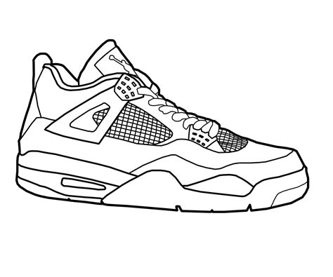 Sneaker coloring pages for kids and adults