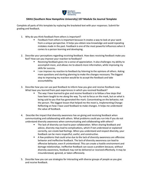 SNHU 107 Module Six Activity Guide Image