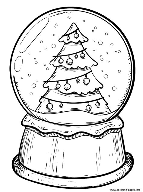 Snow Globe Coloring Pages for Christmas