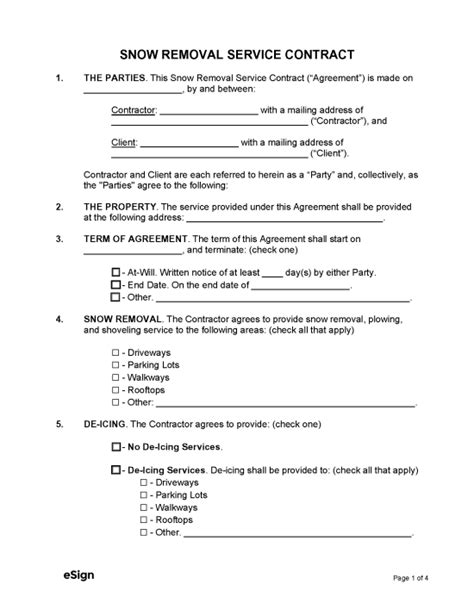 Snow removal contract negotiation