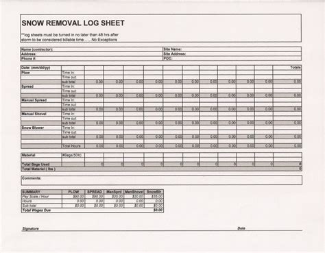 Description of Snow Removal Log Management