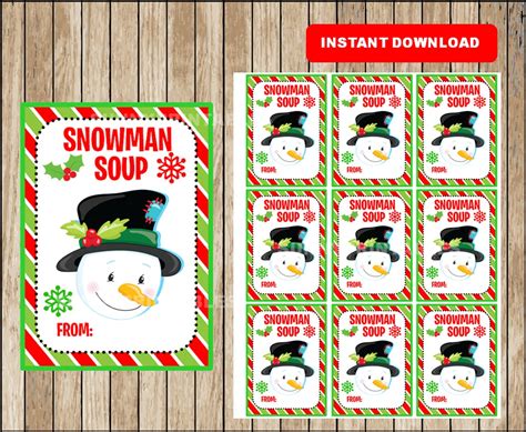 Snowman Soup Gift Tags