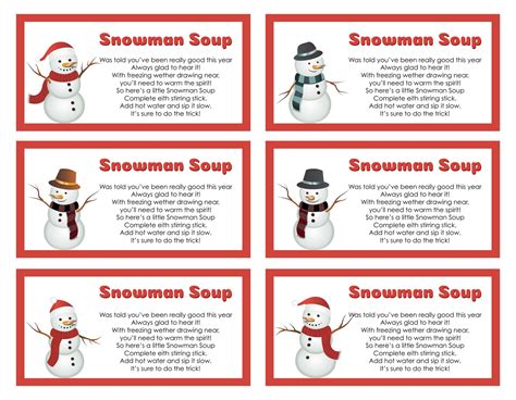 Snowman Soup Labels