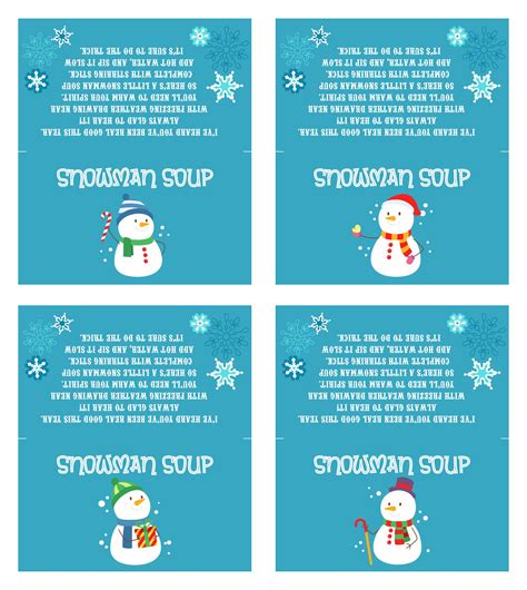 Snowman Soup Printable Tags