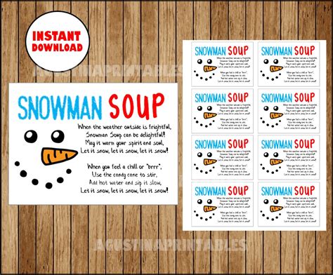 Snowman Soup Tags