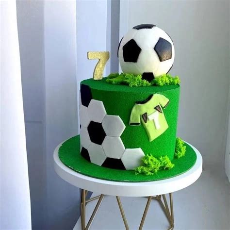 Soccer cake inspiration with a 3D soccer ball cake