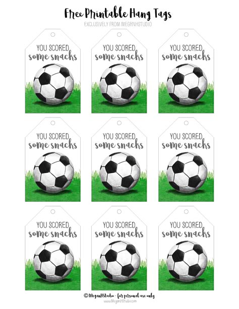 Soccer Snack Tags