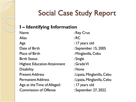 Description of Social Case Studies