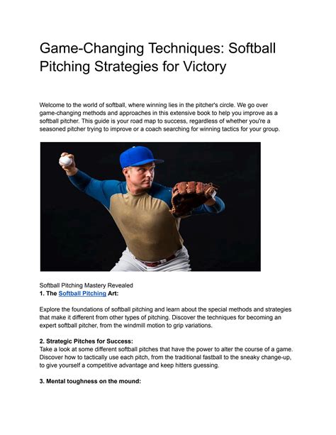 Softball Pitching Strategies