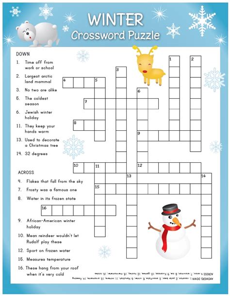 Solving Strategies for Winter Crossword Puzzles