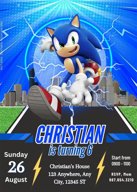 Sonic Anniversary Invitation Templates