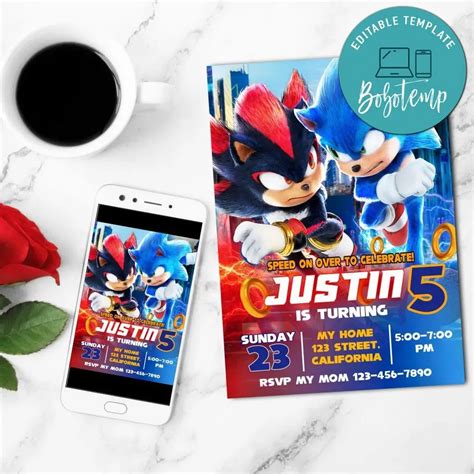 Sonic Holiday Party Invitation Templates