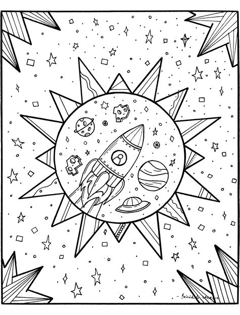 Space Coloring Pages for Adults