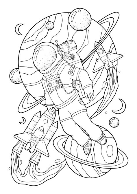 Space Coloring Pages for Students