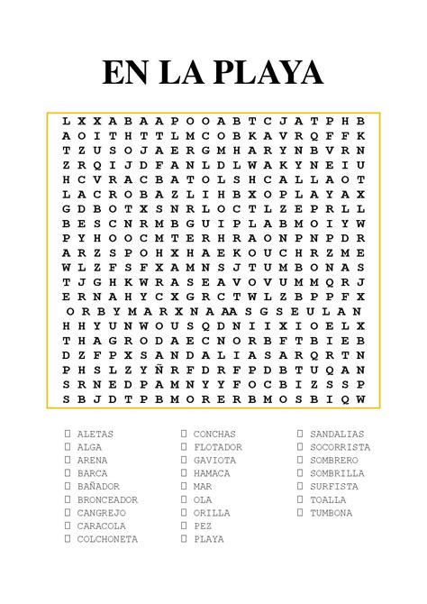 Spanish Word Search 10