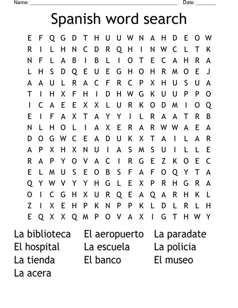 Spanish Word Search 5