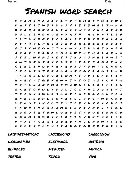 Spanish Word Search 9