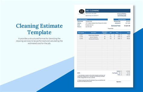 Special Event Cleaning Estimate Template