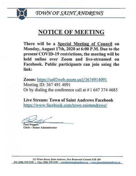 Special HOA Meeting Template