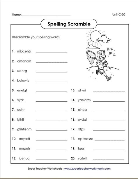 Spelling Worksheets for Teacher