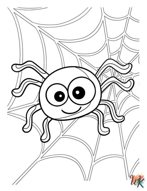 Spider coloring page printables for kids