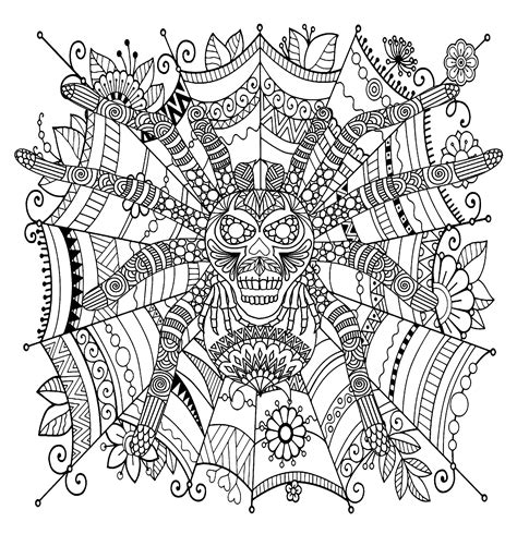 Spider coloring pages for adults