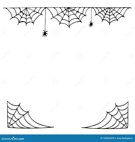 Spider web Halloween borders