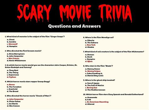 Spooky Movie Trivia Questions