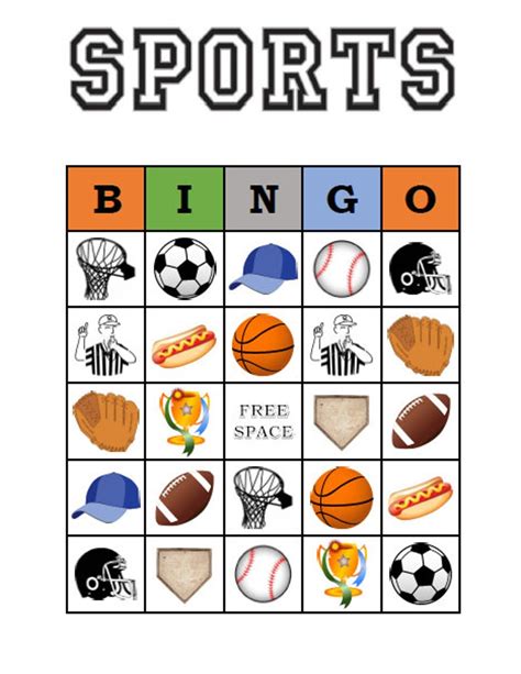 Sports bingo template