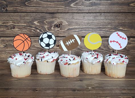 Sports Themed Cupcake Toppers