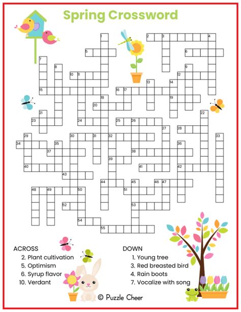 Spring Crossword Puzzle Resources