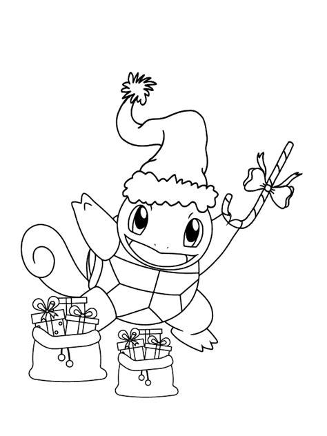 Squirtle Christmas Coloring Pages