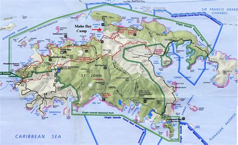 St John USVI Printable Map